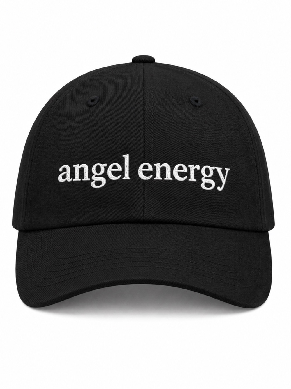 👼 Angel Energy Embroidered White Baseball Adjustable Velcro Hat Cute Aesthetic